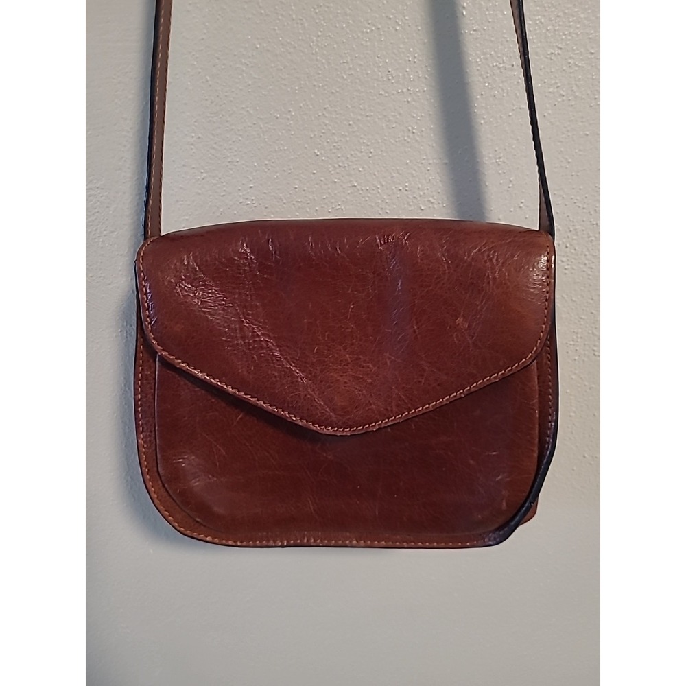 Vintage Old Angler Firenze Redbrown Leather Women's Shoulder‎ Bag